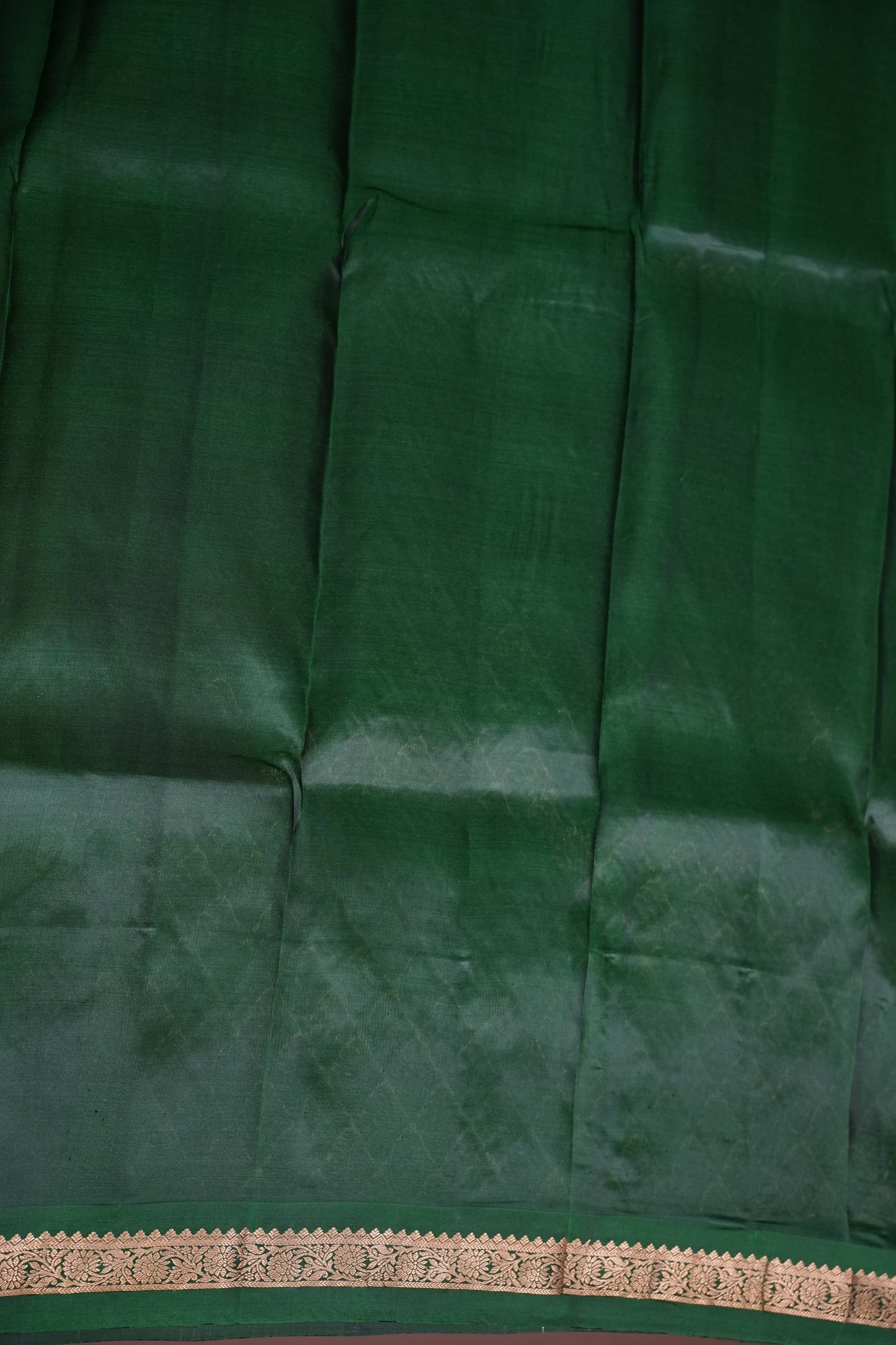 Pure Kanchipuram Silk Saree with Rich Zari Pallu - Olive Green & Bottle Green
