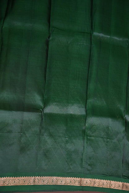 Pure Kanchipuram Silk Saree with Rich Zari Pallu - Olive Green & Bottle Green