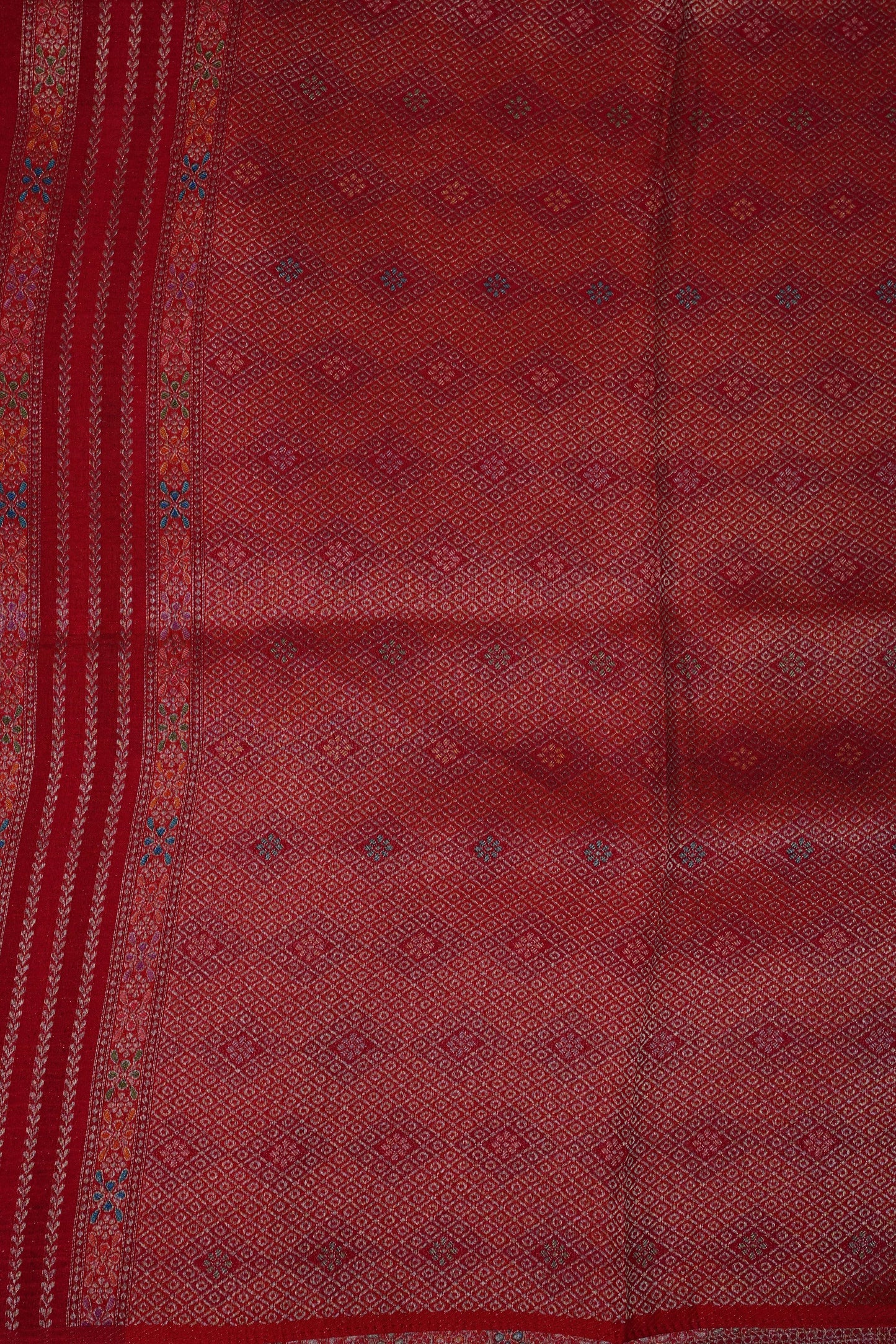 Kashmiri Pashmina Mellow Tissue Banarasi Saree - Red