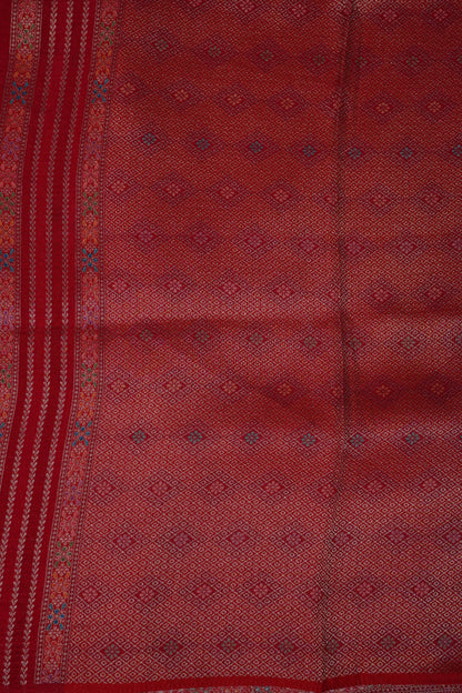Kashmiri Pashmina Mellow Tissue Banarasi Saree - Red