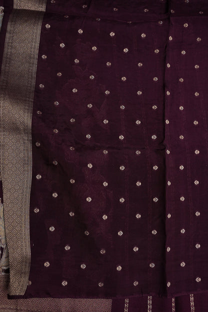 Tussar Banarasi Raw Silk Saree with Floral Paithani Weaves – Wine