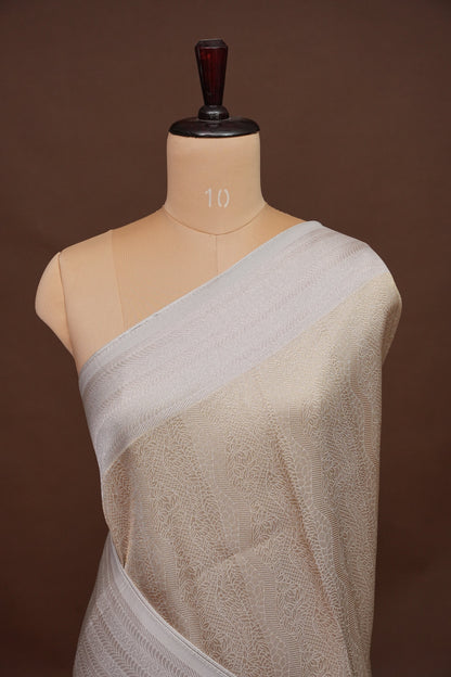 Soft Banarasi Silk Saree - Half White