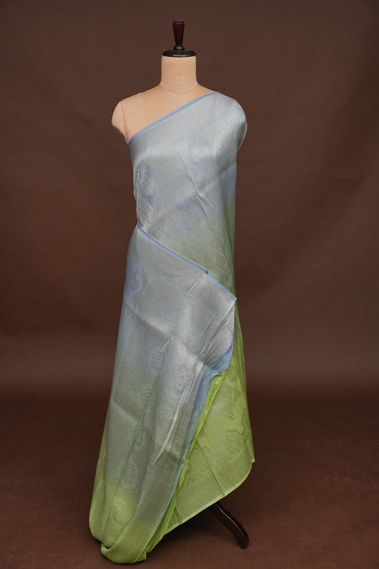 Soft Banarasi Silk Saree - Pastel Green