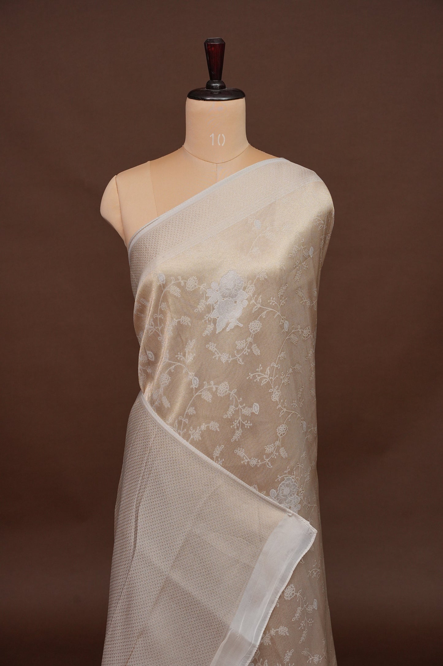 Soft Banarasi Silk Saree - Half White