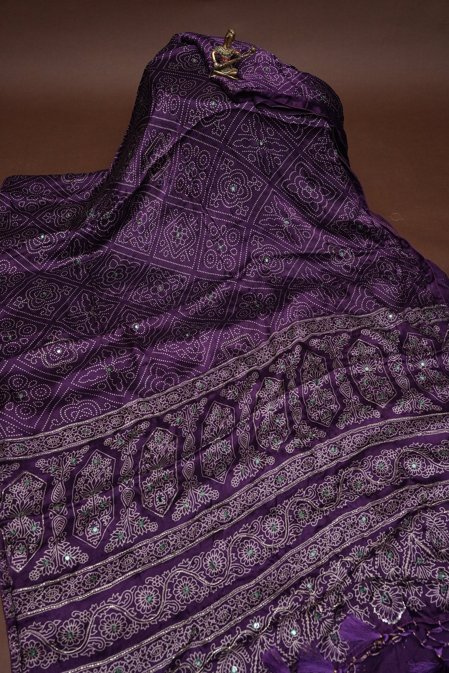 Gajji Silk Saree-Deep Purple