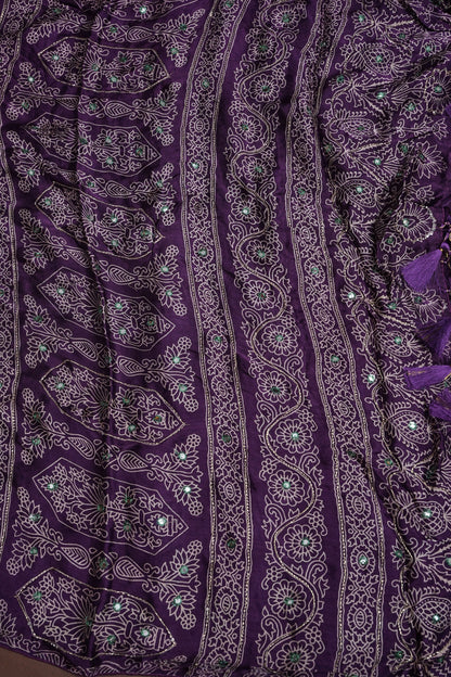 Gajji Silk Saree-Deep Purple