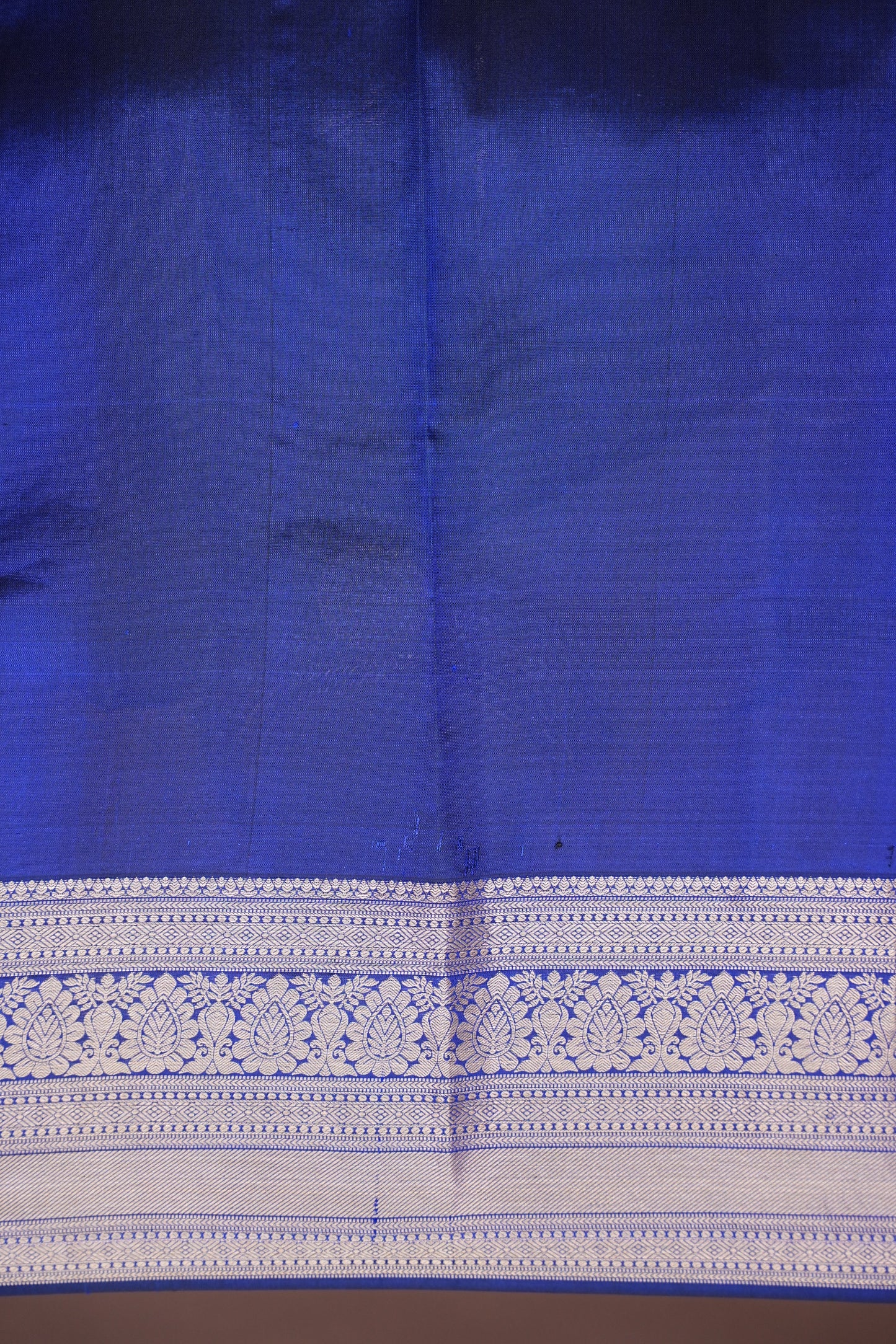 Brocade Pure Kanchipuram Silk Saree with Antique Gold Zari - Royal Blue