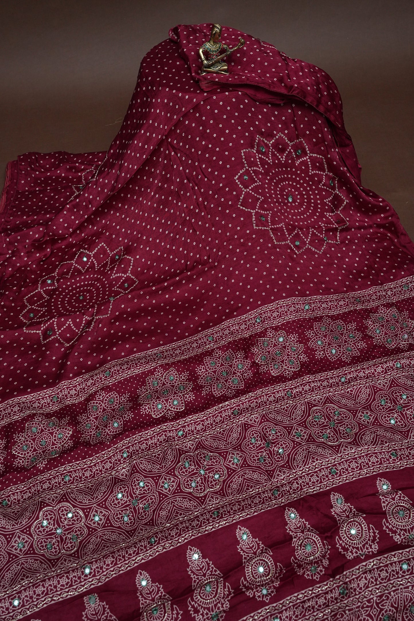Gajji Silk Saree-Deep Red