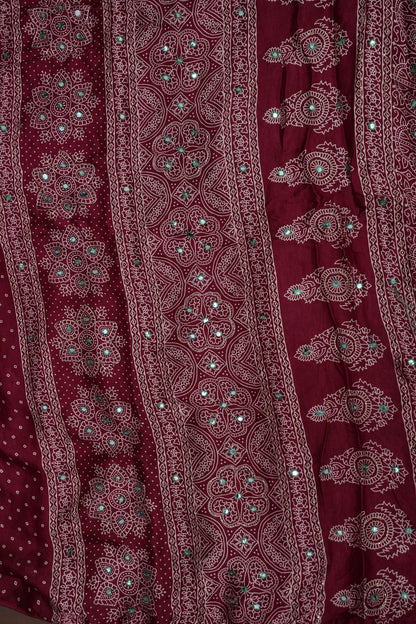 Gajji Silk Saree-Deep Red