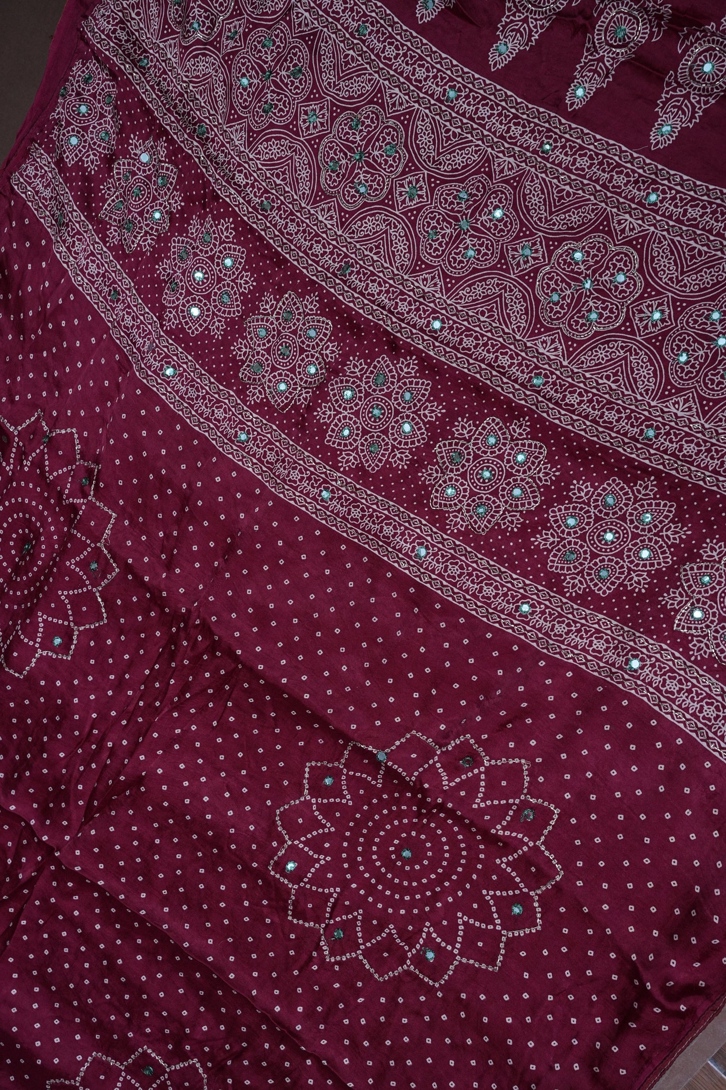 Gajji Silk Saree-Deep Red