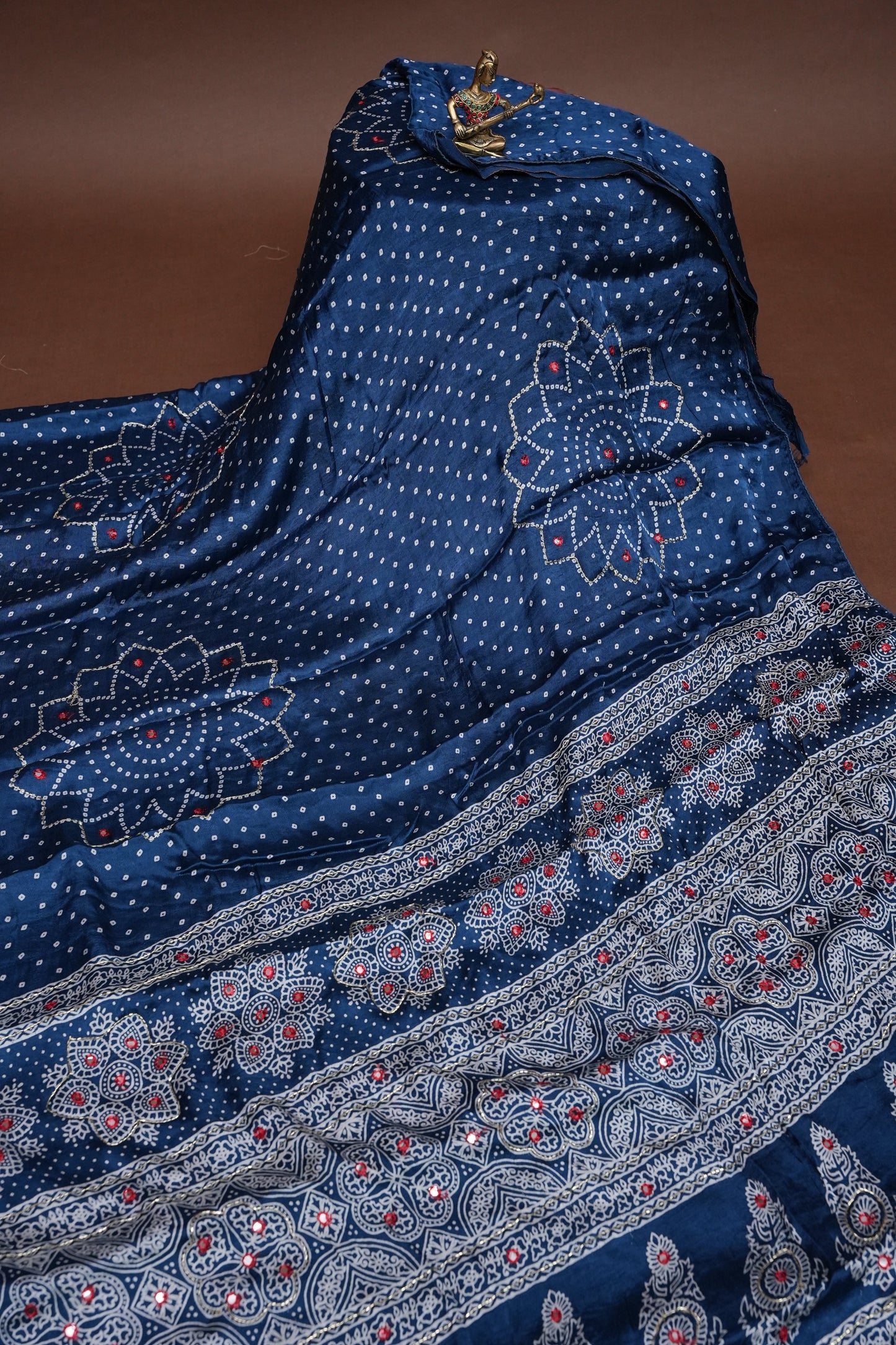 Gajji Silk Saree-Indigo Blue