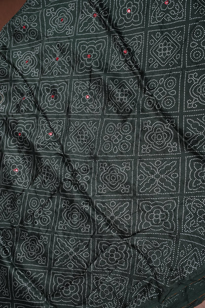 Gajji Silk Saree-Bottle green