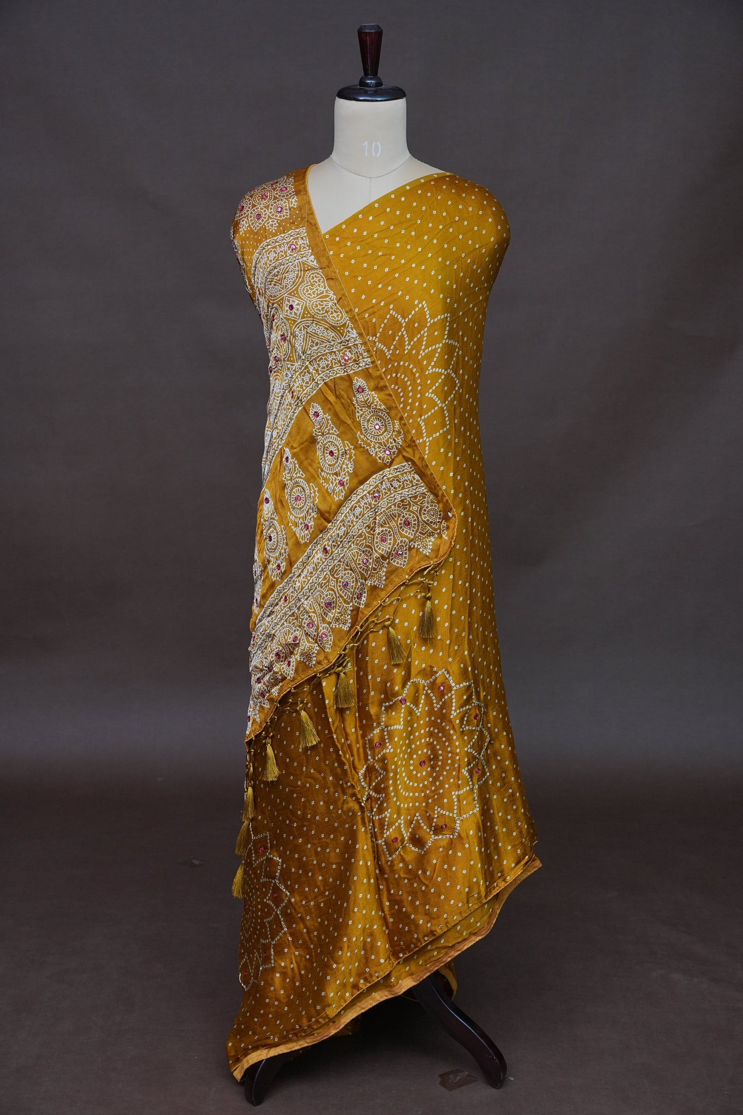 Gajji Silk Saree-Mustard yellow
