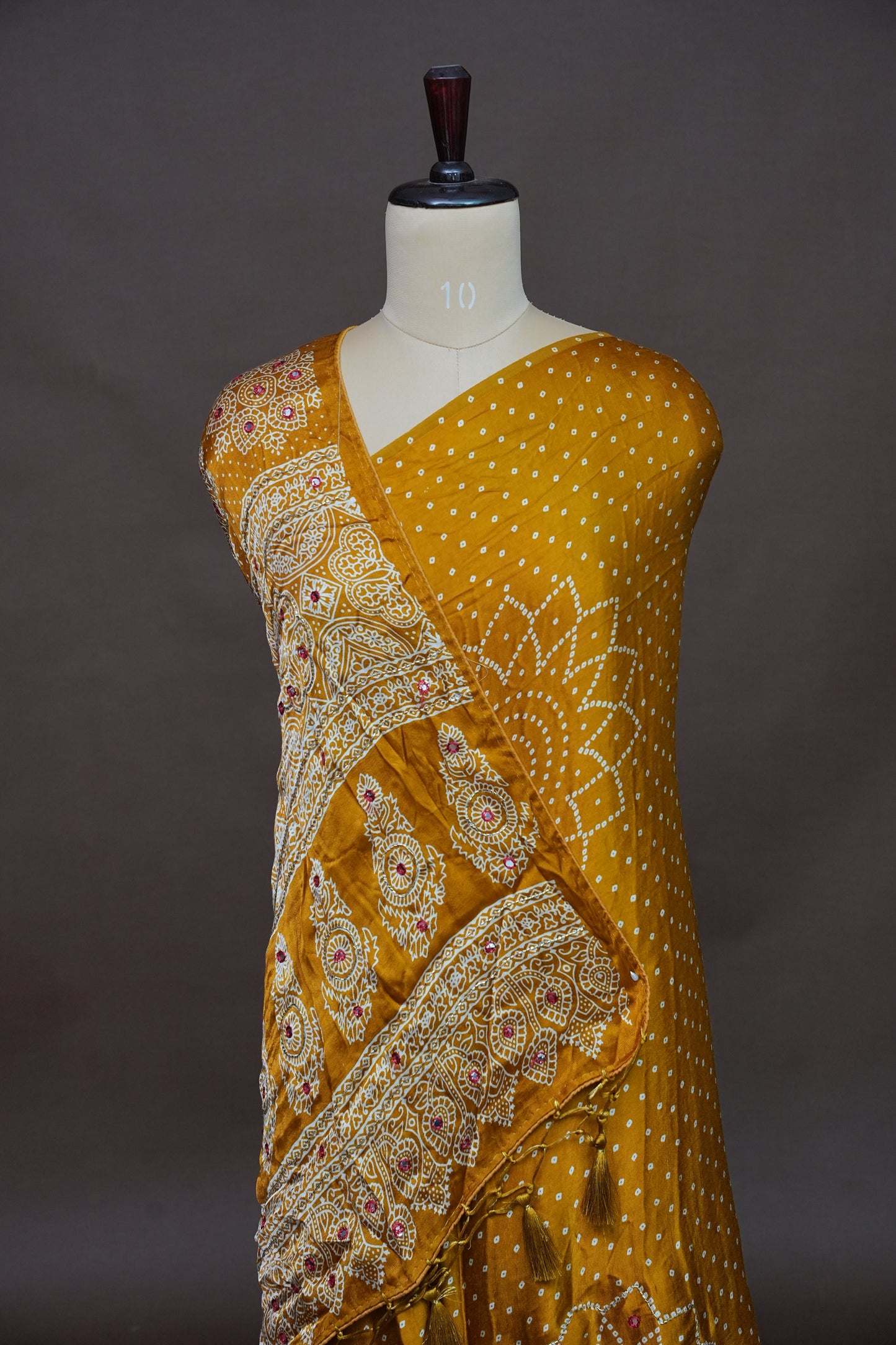 Gajji Silk Saree-Mustard yellow