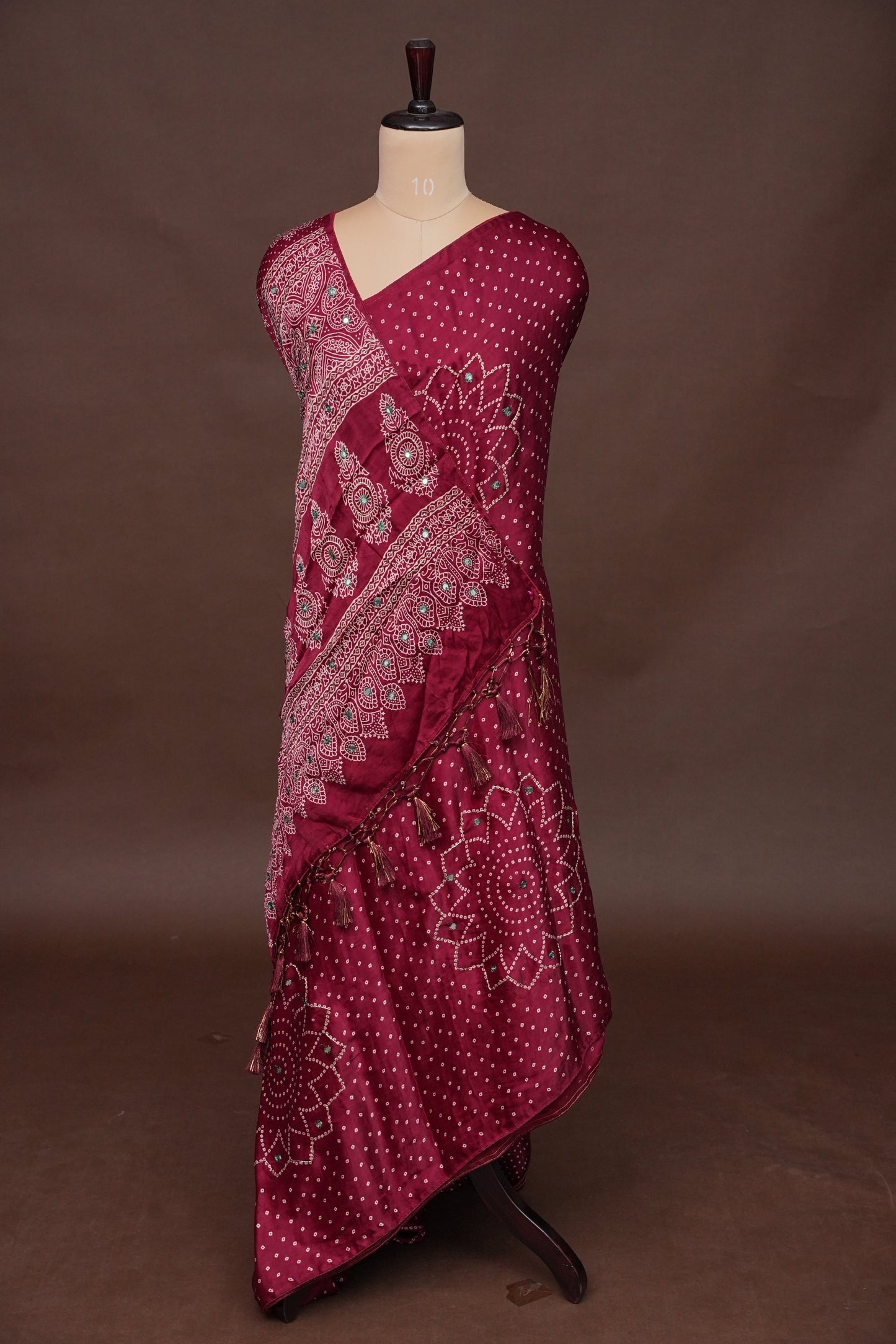 Gajji Silk Saree-Deep Red