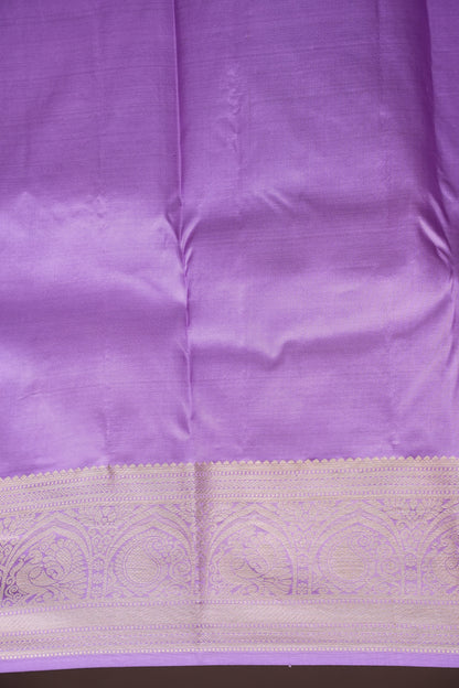 Pure Brocade Kanchipuram Silk Saree with Antique Gold Zari Elegance - Lavender