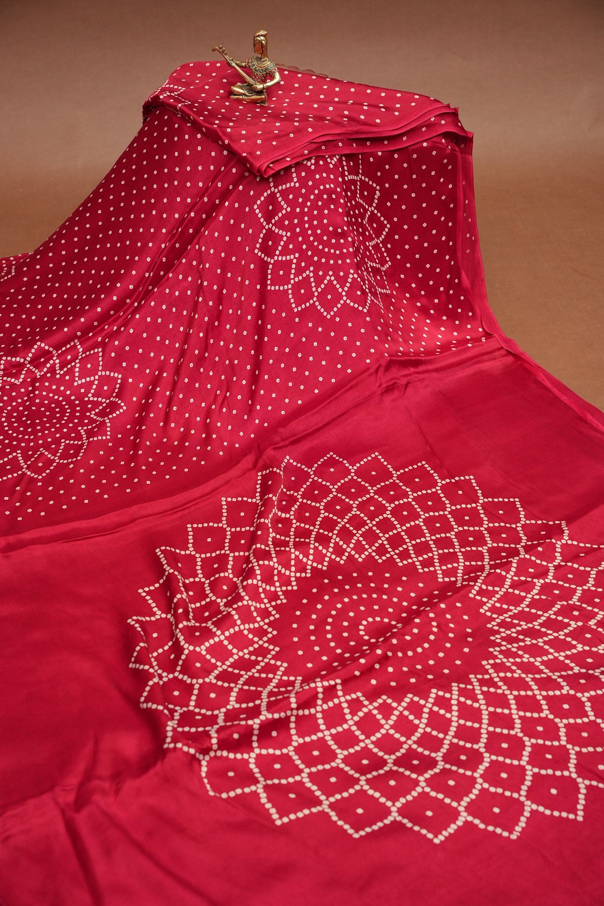 Gajji Silk Saree with Bandhani Prints - Maroon