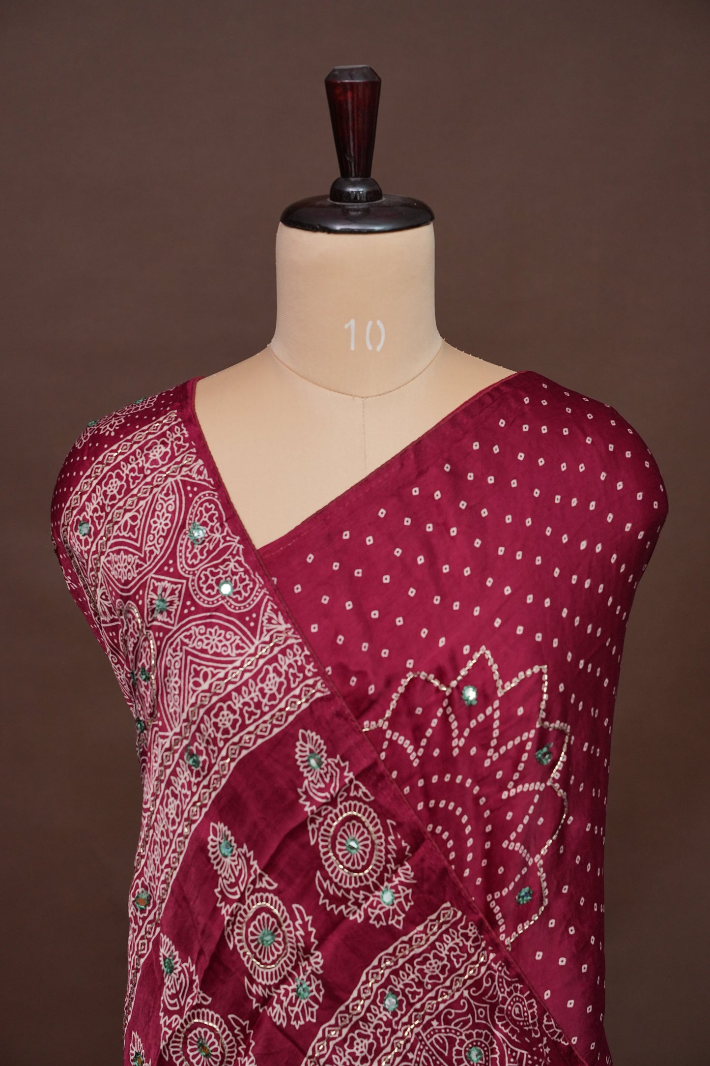 Gajji Silk Saree-Deep Red