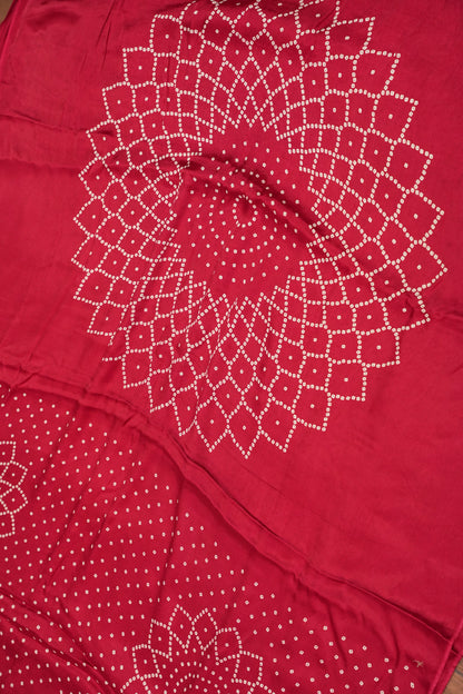 Gajji Silk Saree with Bandhani Prints - Maroon