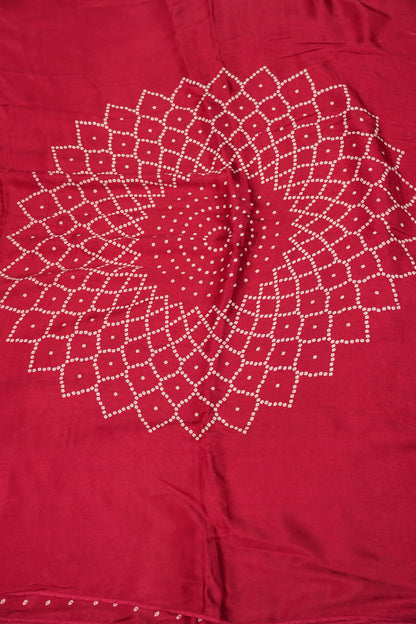 Gajji Silk Saree with Bandhani Prints - Maroon