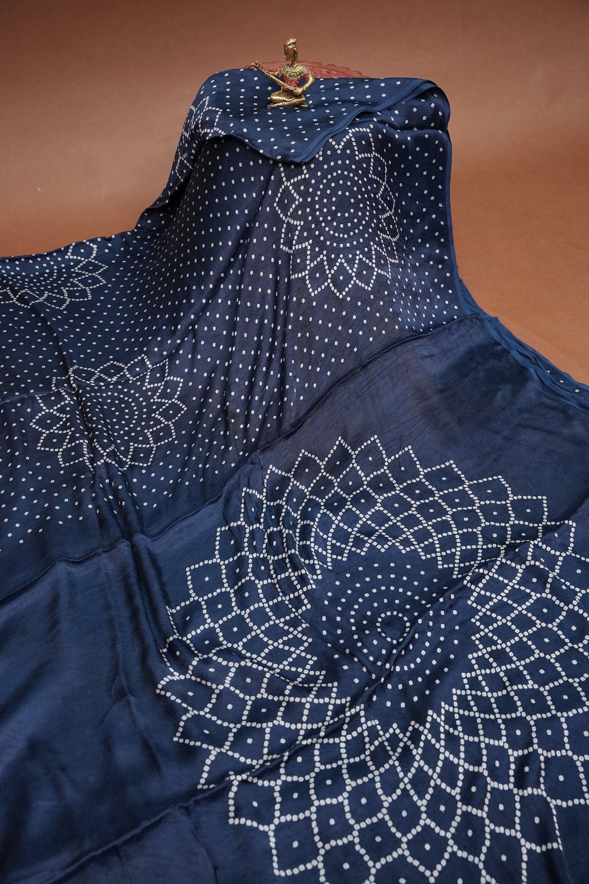 Gajji Silk Saree with Bandhani Prints - Indigo Blue