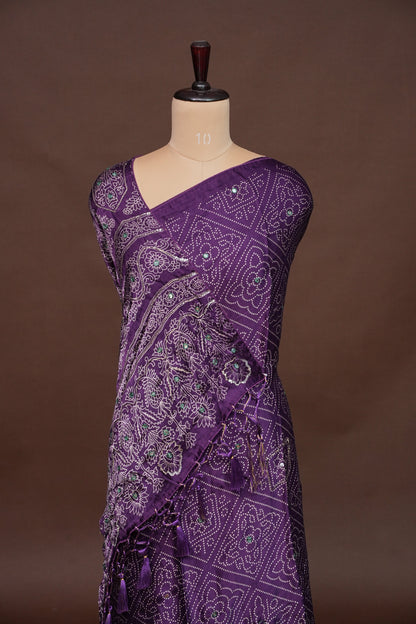 Gajji Silk Saree-Deep Purple