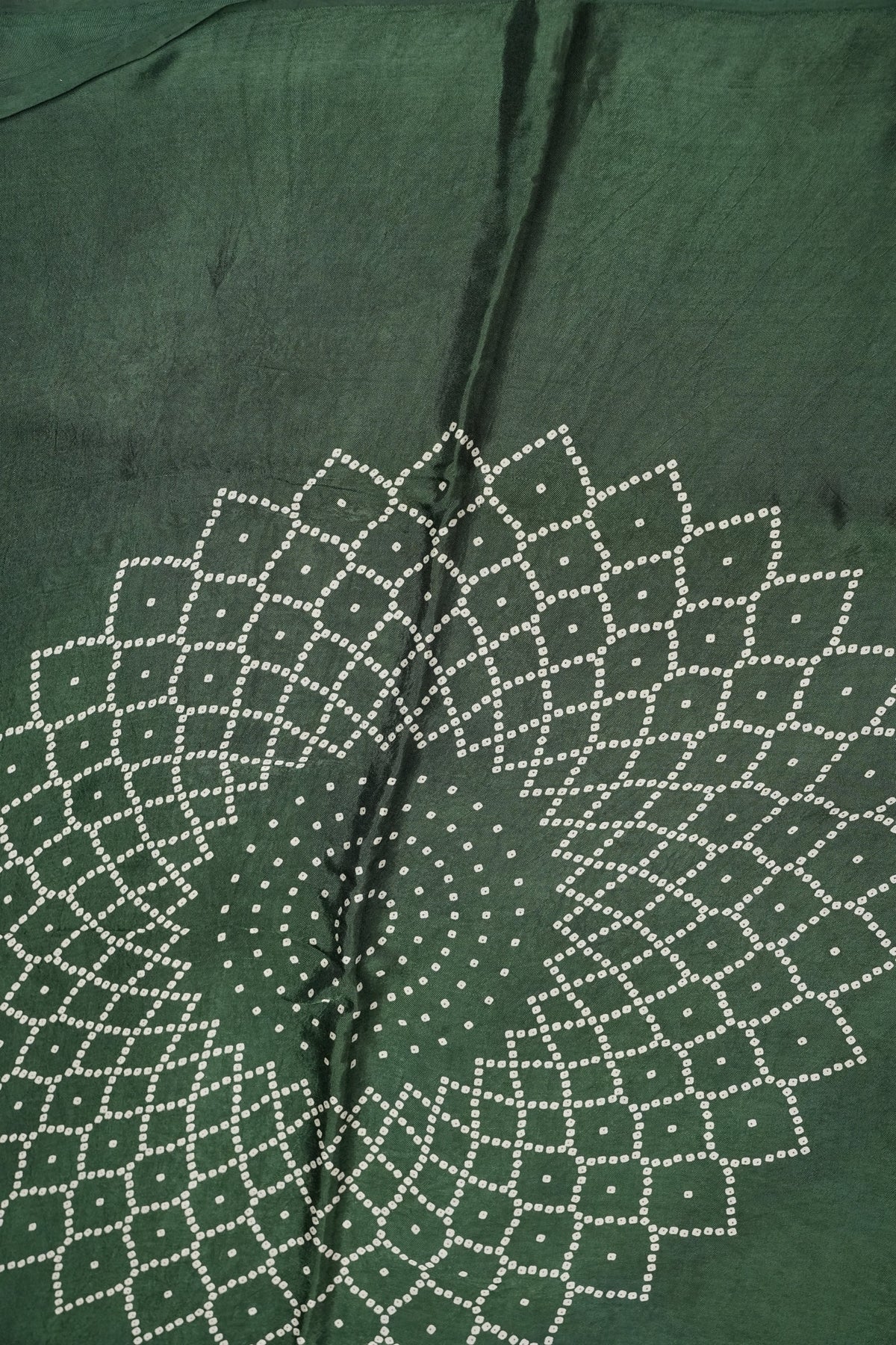 Gajji Silk Saree with Bandhani Prints - Bottle Green