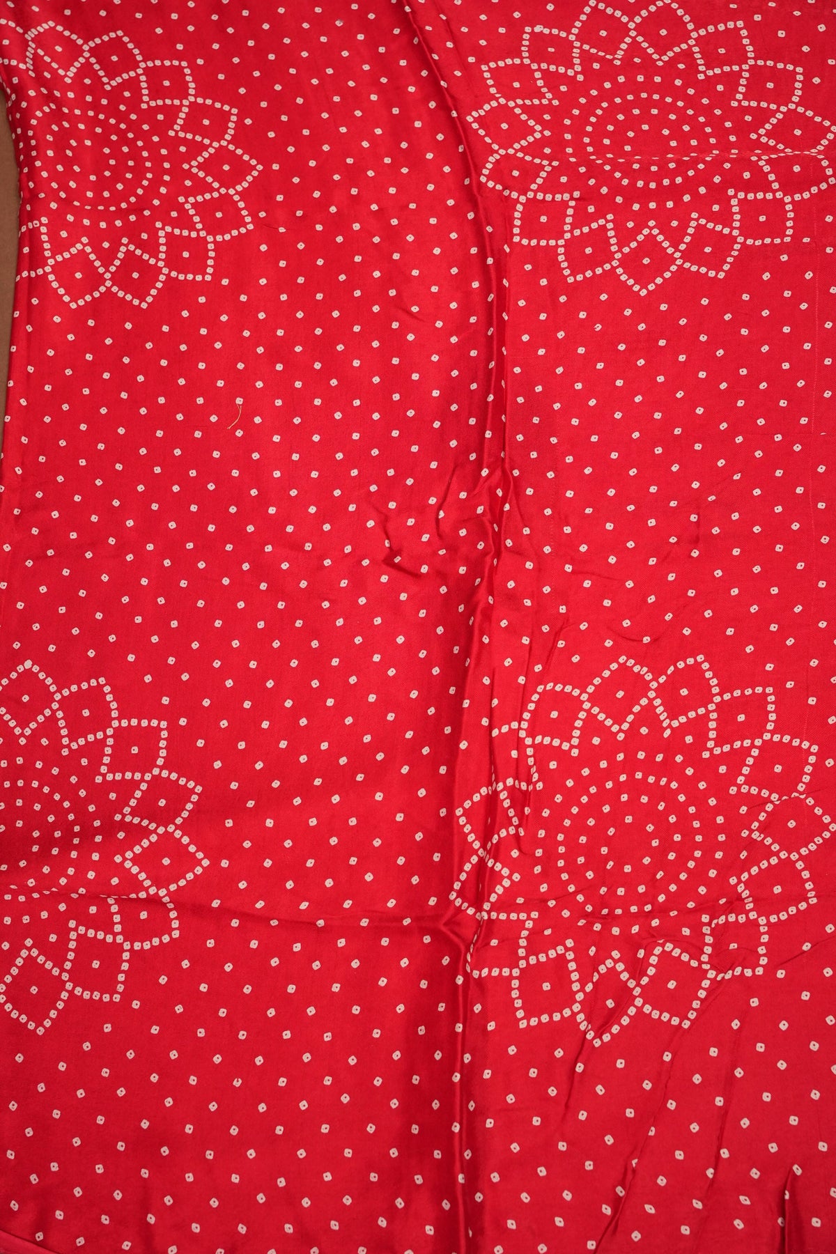 Gajji Silk Saree with Bandhani Prints - Red