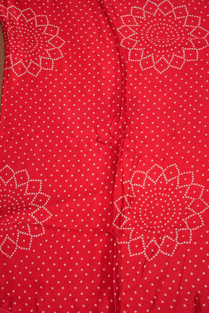 Gajji Silk Saree with Bandhani Prints - Red