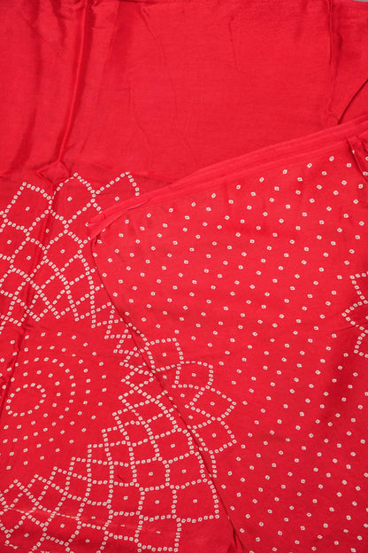 Gajji Silk Saree with Bandhani Prints - Red