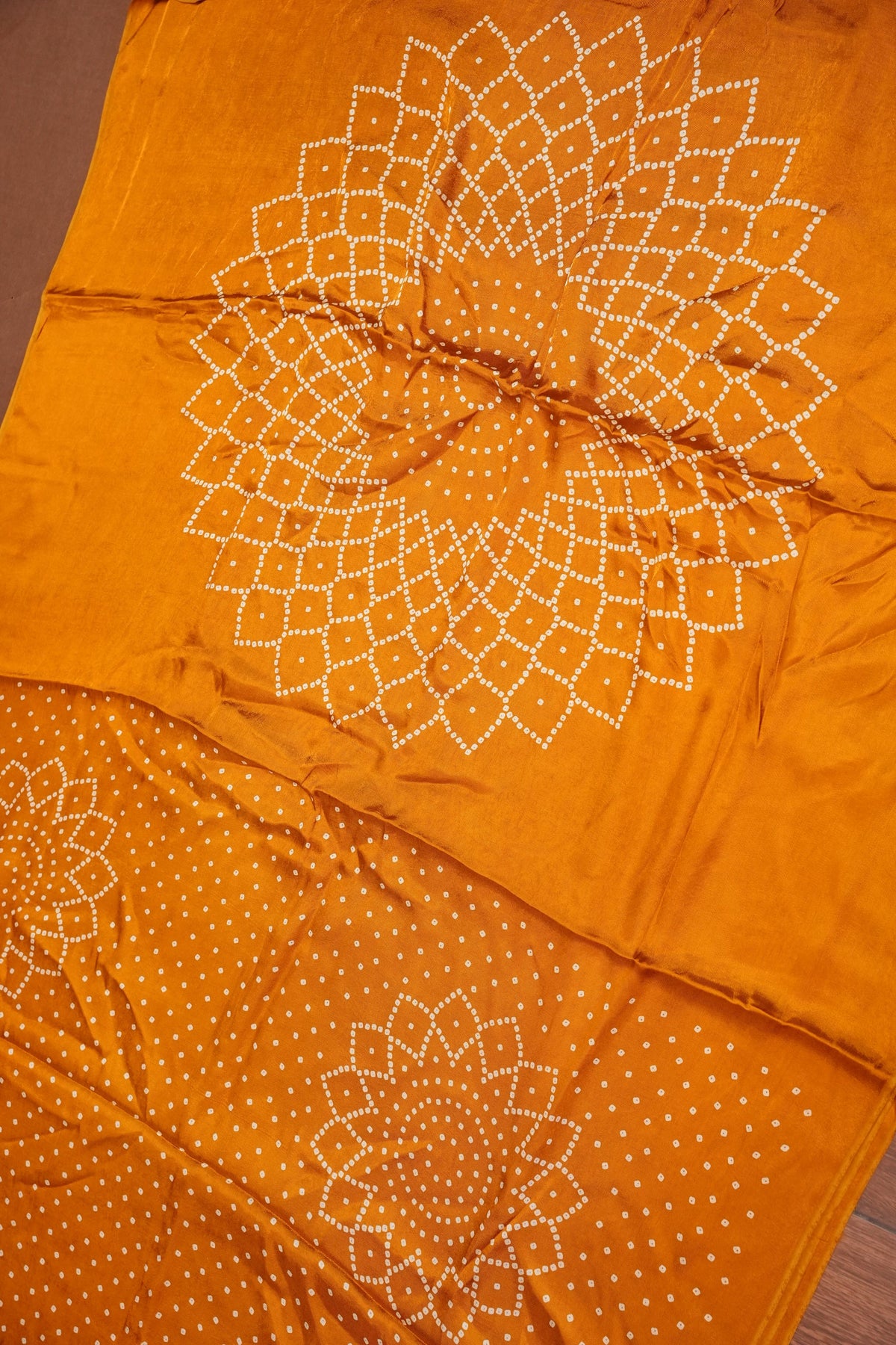 Gajji Silk Saree with Bandhani Prints - Mustard