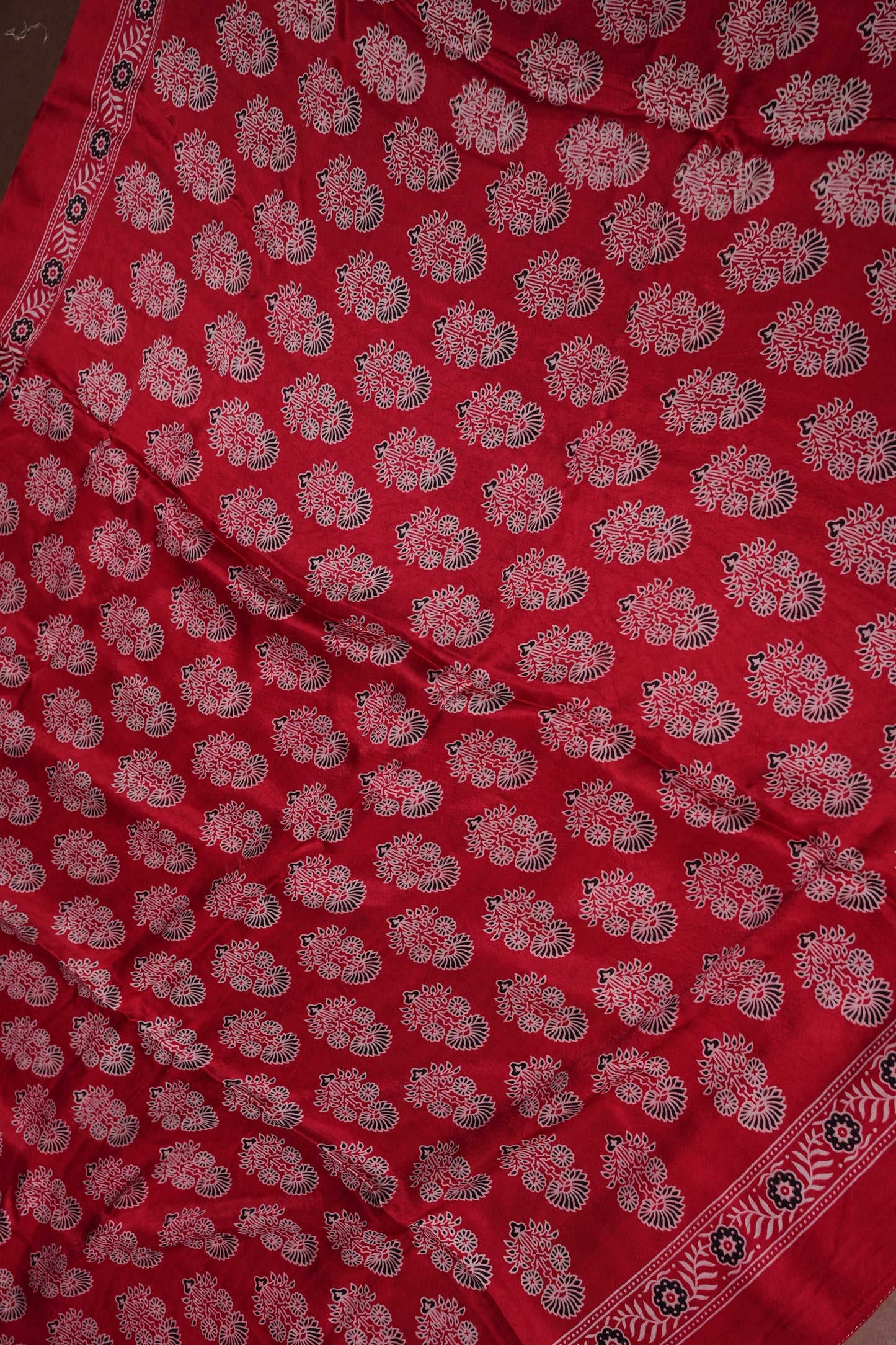 Pure Modal Silk Saree with Ajrakh Prints - Red