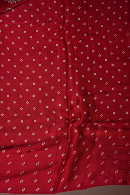 Pure Modal Silk Saree with Ajrakh Prints - Red