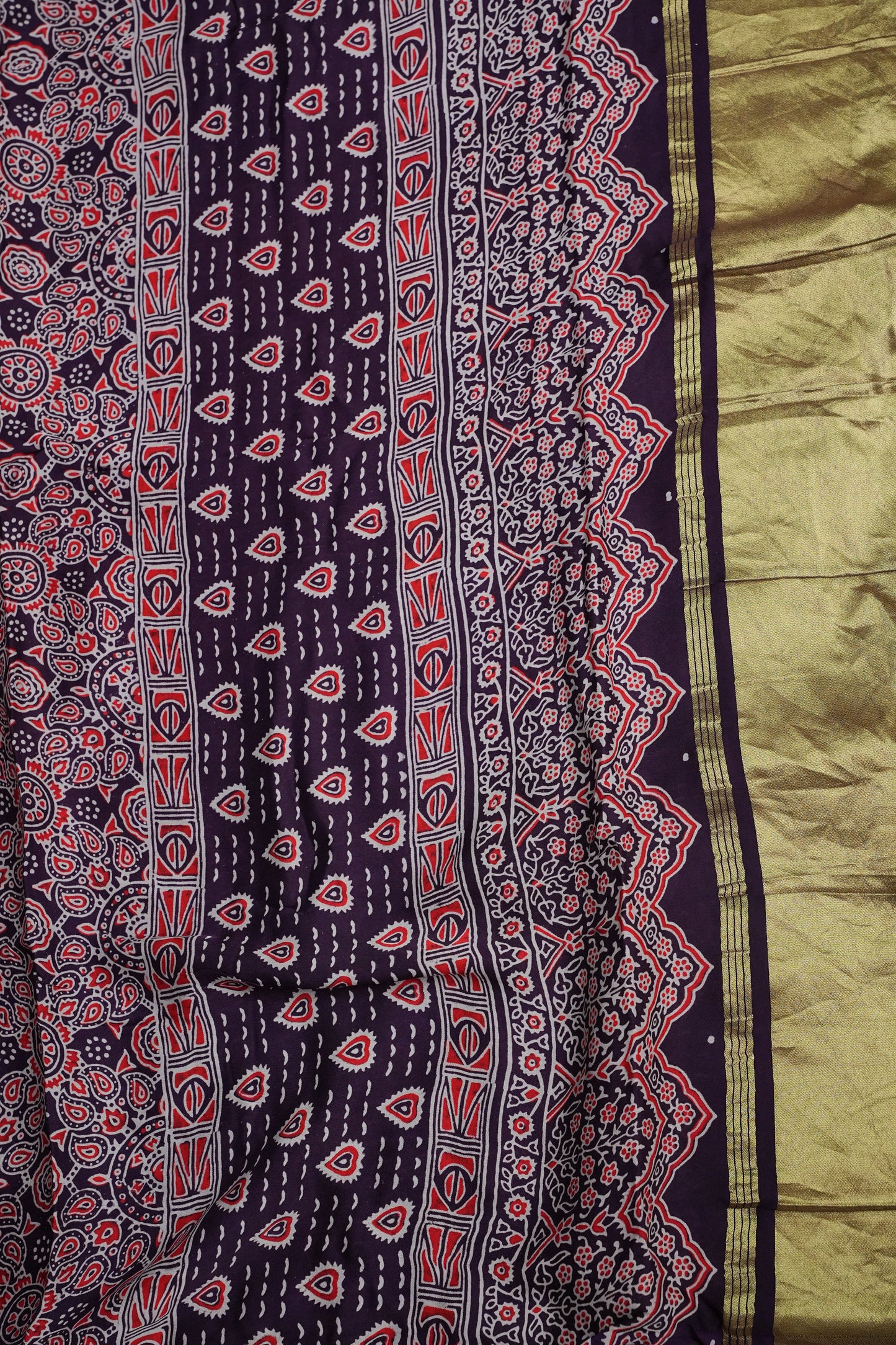 Bandhini Garchola Saree  - Purple