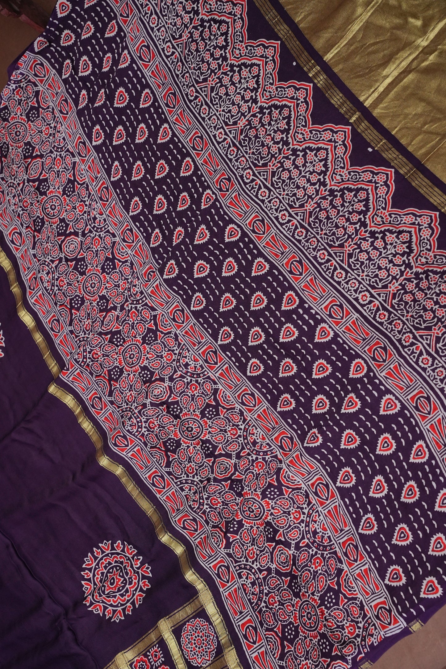 Bandhini Garchola Saree  - Purple
