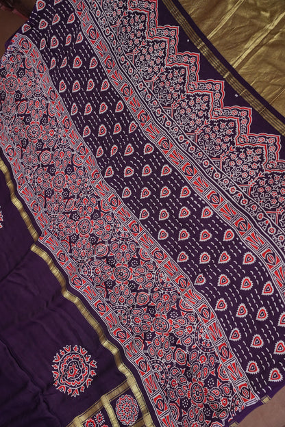Bandhini Garchola Saree  - Purple