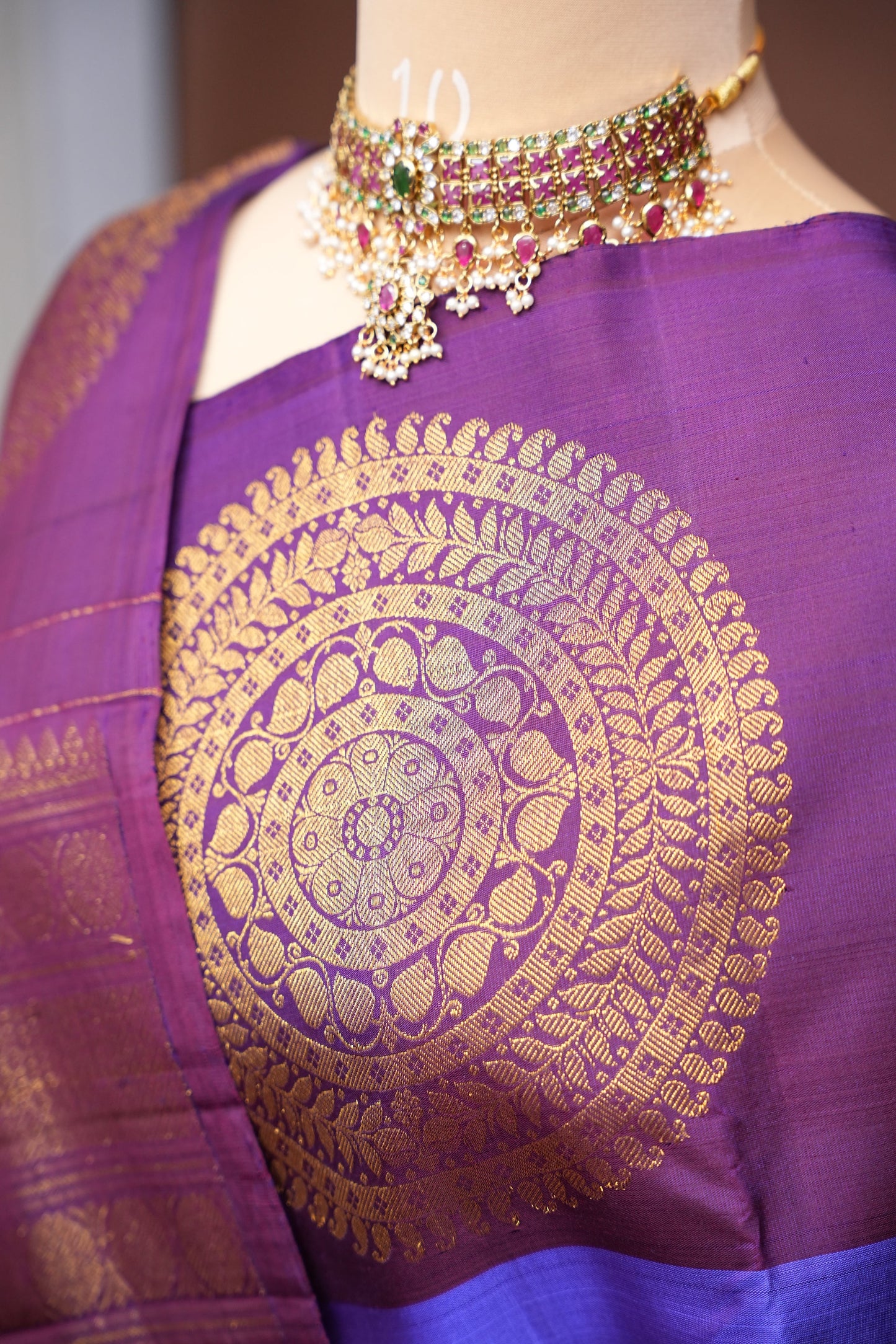 Purple & Deep Purple Pure Kanchipuram Silk Saree|Silk Mark Certified