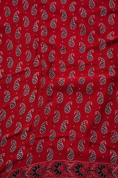 Bandhini Garchola Saree - Red