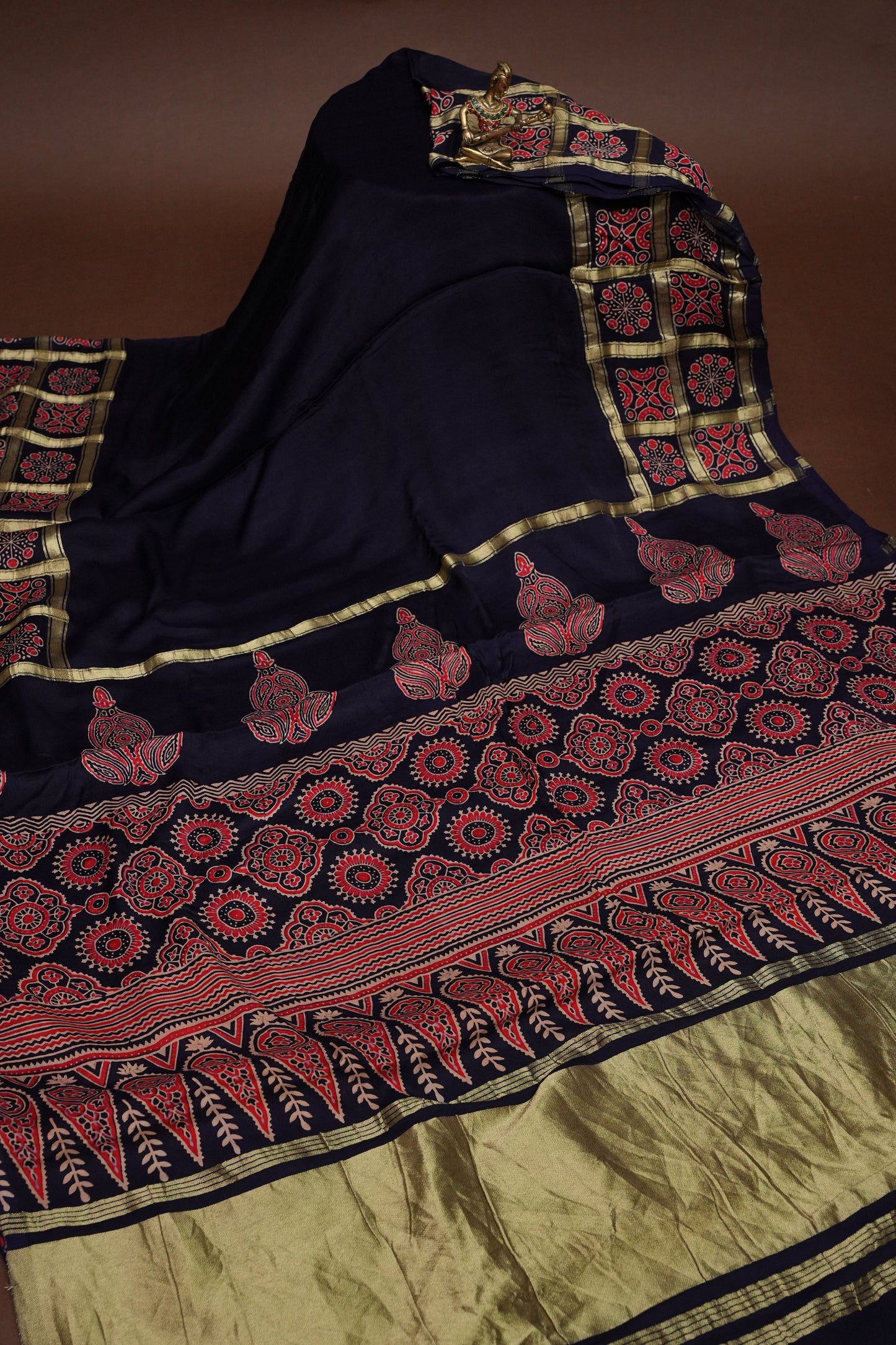 Bandhini Garchola Saree-Blue