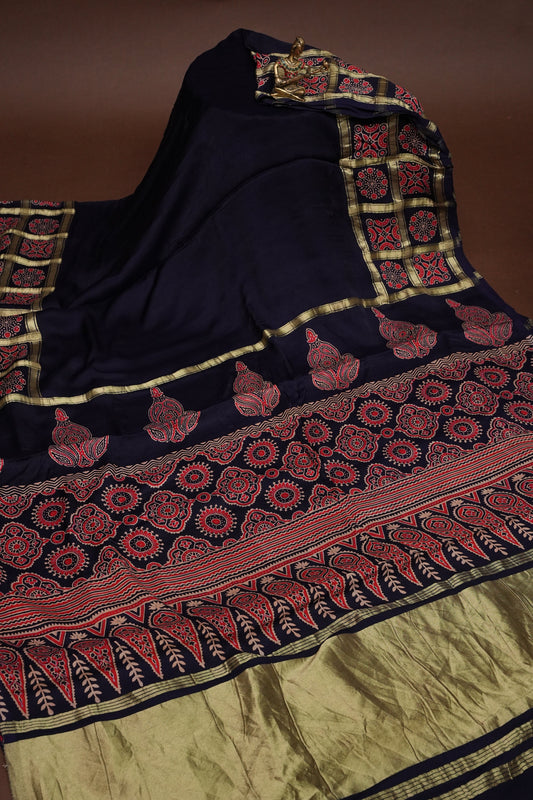 Bandhini Garchola Saree-Blue