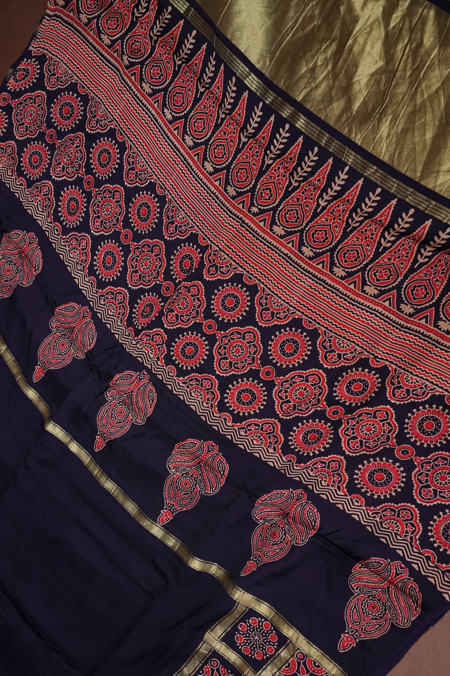Bandhini Garchola Saree-Blue