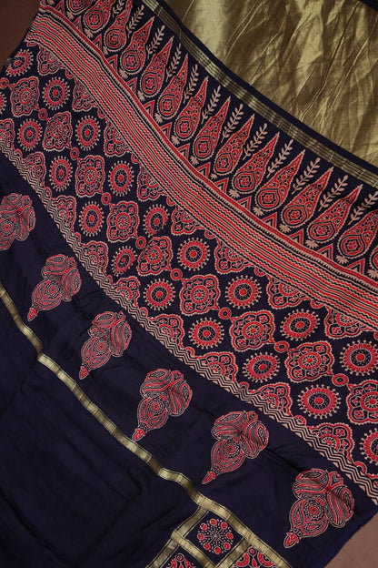 Bandhini Garchola Saree-Blue