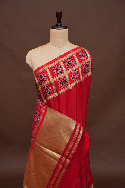 Bandhini Garchola Saree - Red