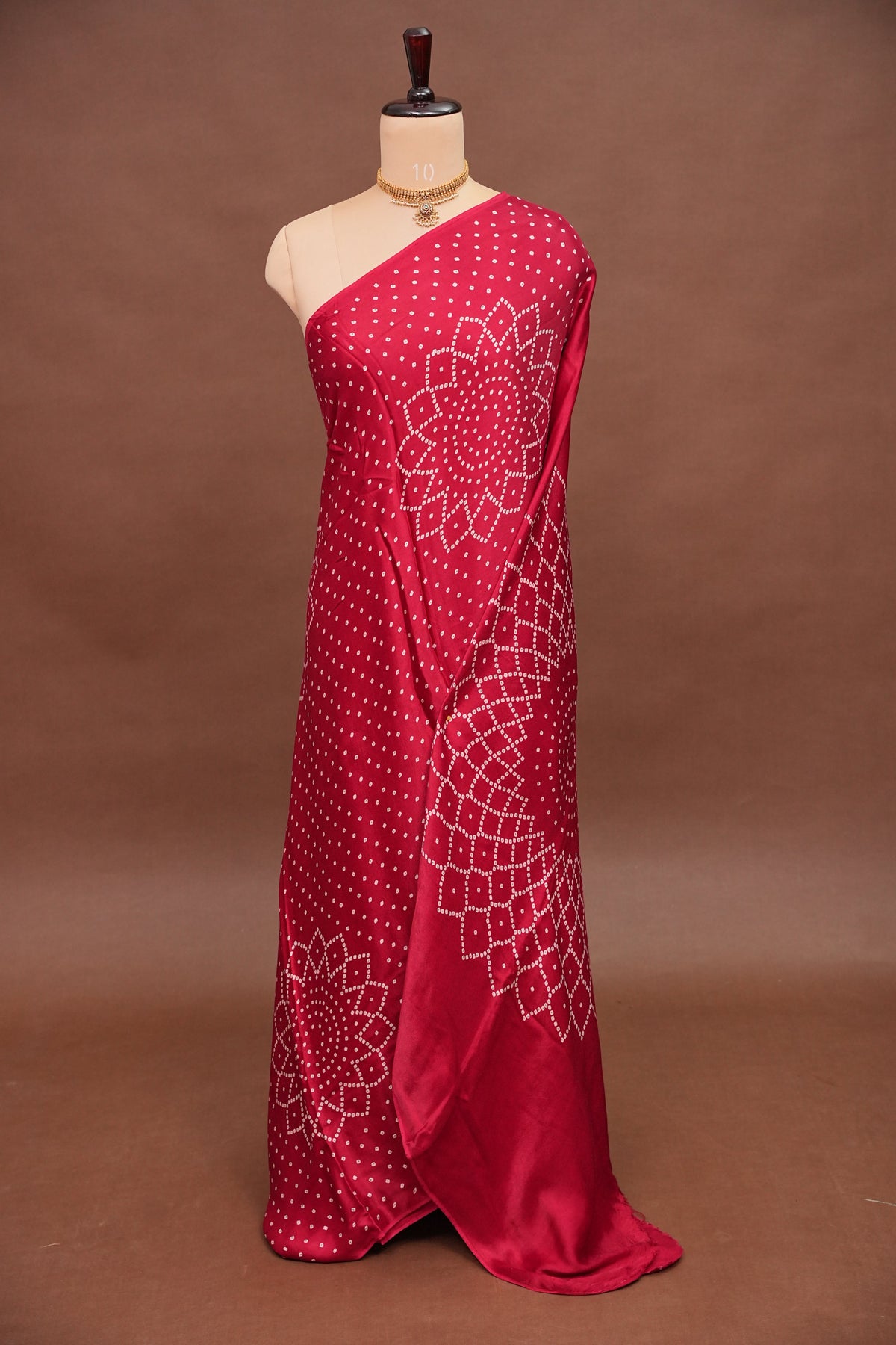 Gajji Silk Saree with Bandhani Prints - Maroon