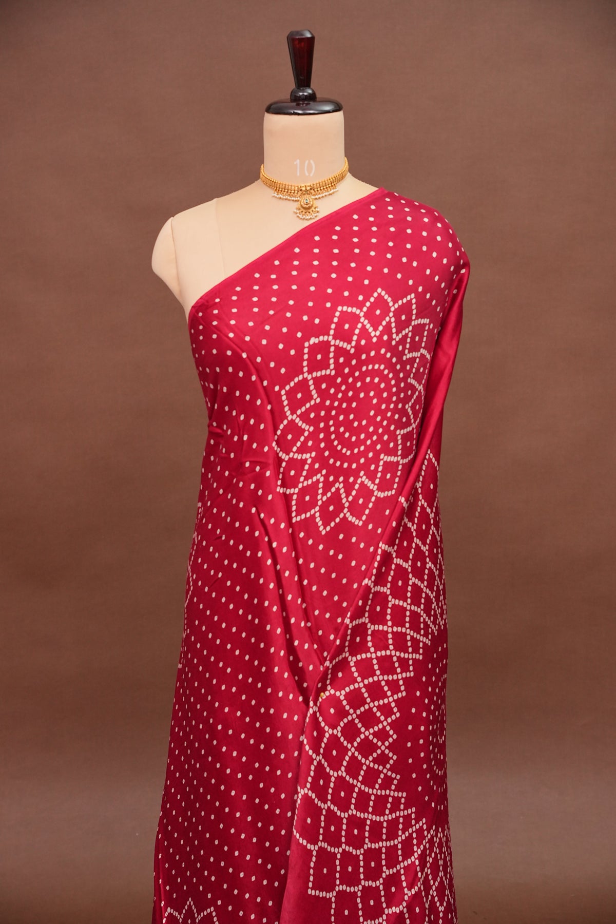 Gajji Silk Saree with Bandhani Prints - Maroon