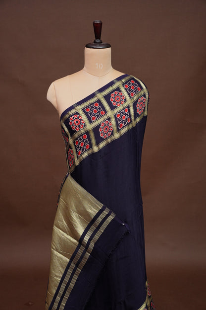 Bandhini Garchola Saree-Blue