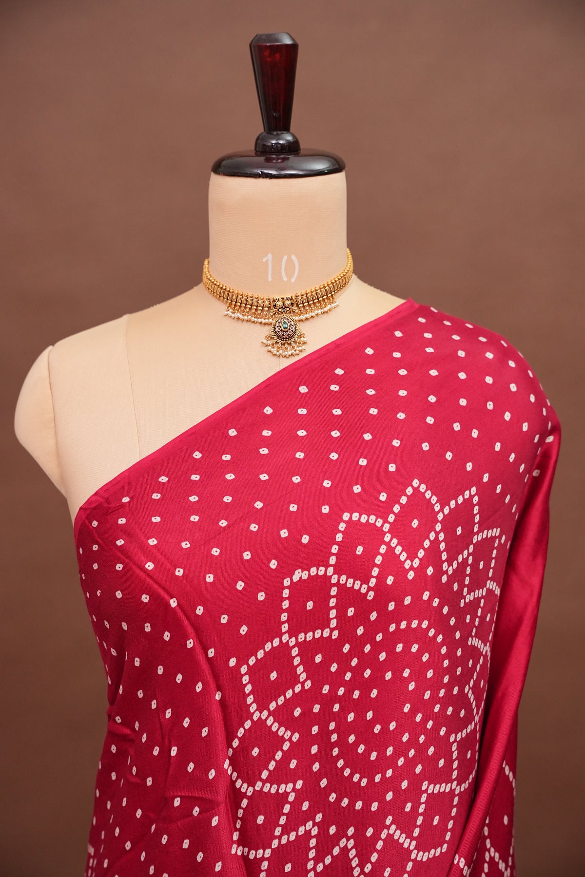 Gajji Silk Saree with Bandhani Prints - Maroon