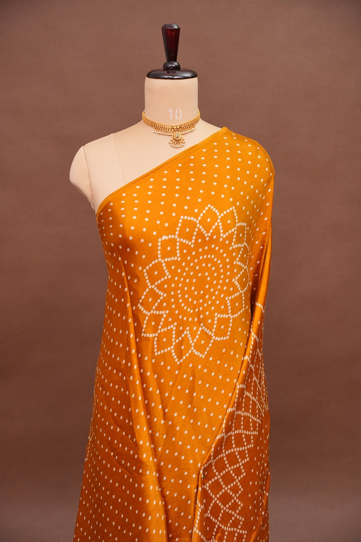 Gajji Silk Saree with Bandhani Prints - Mustard