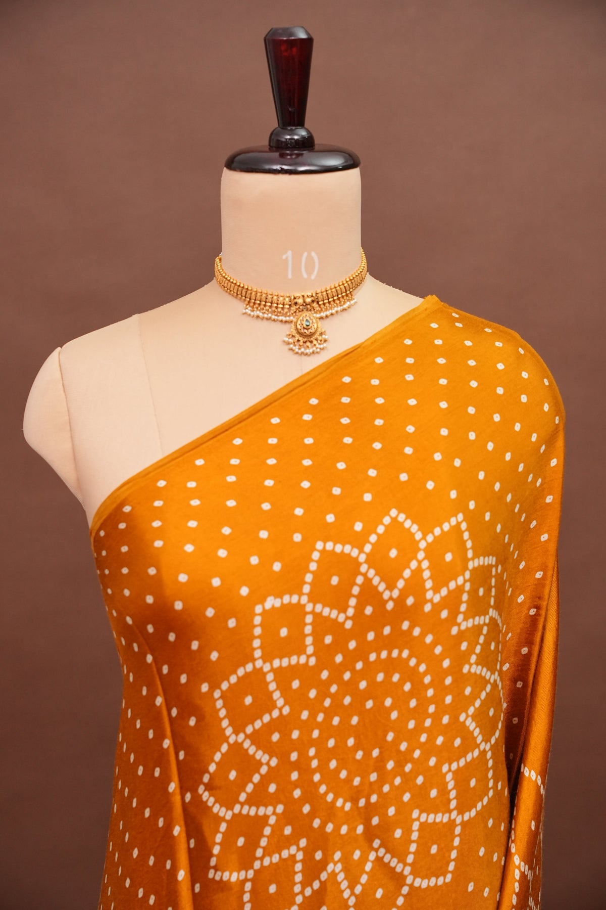 Gajji Silk Saree with Bandhani Prints - Mustard