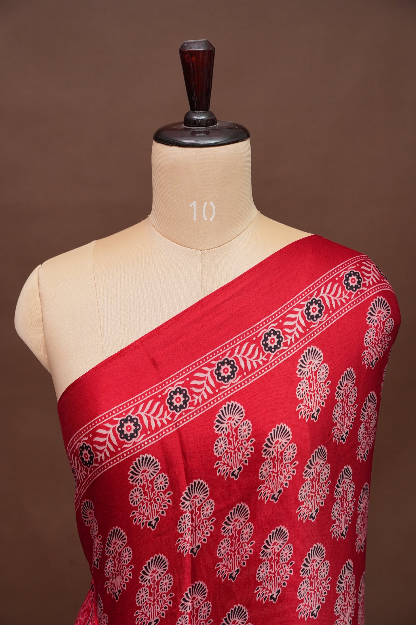 Pure Modal Silk Saree with Ajrakh Prints - Red
